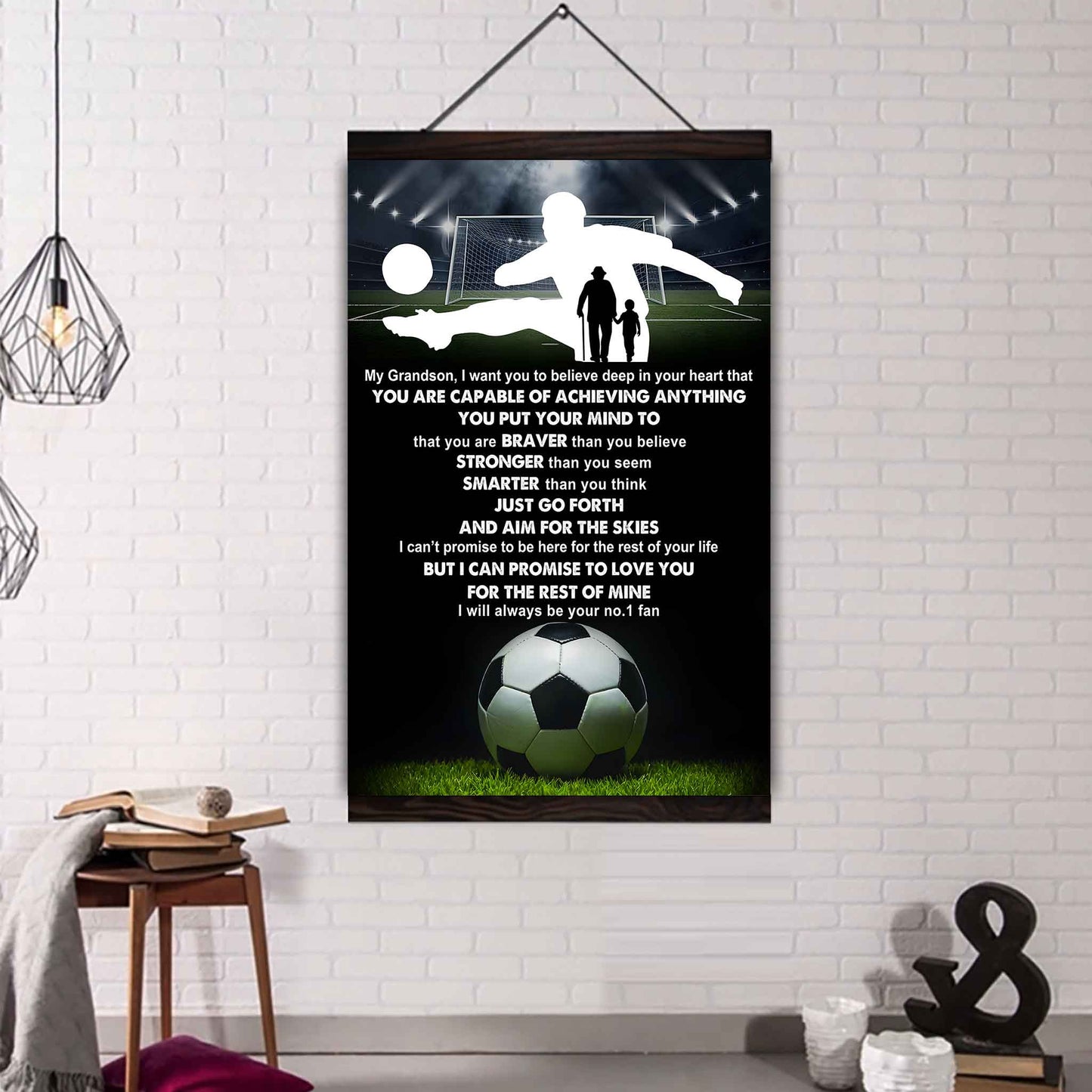 Baseball Poster Canvas Grandpa To Grandson - That You Are Braver Than You Believe You Are Capable Of I Will Always Your No 1 Fan