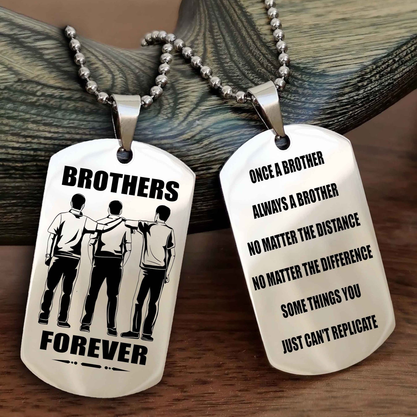 Knight Templar Customizable engraved dog tag double sided gift from brother - Brother Forever Once A Brother Always A Brother