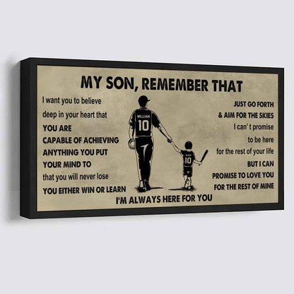 Personalized Sport Poster Canvas -  My Son Remember That You Will Never Lose You Either Win Or Learn