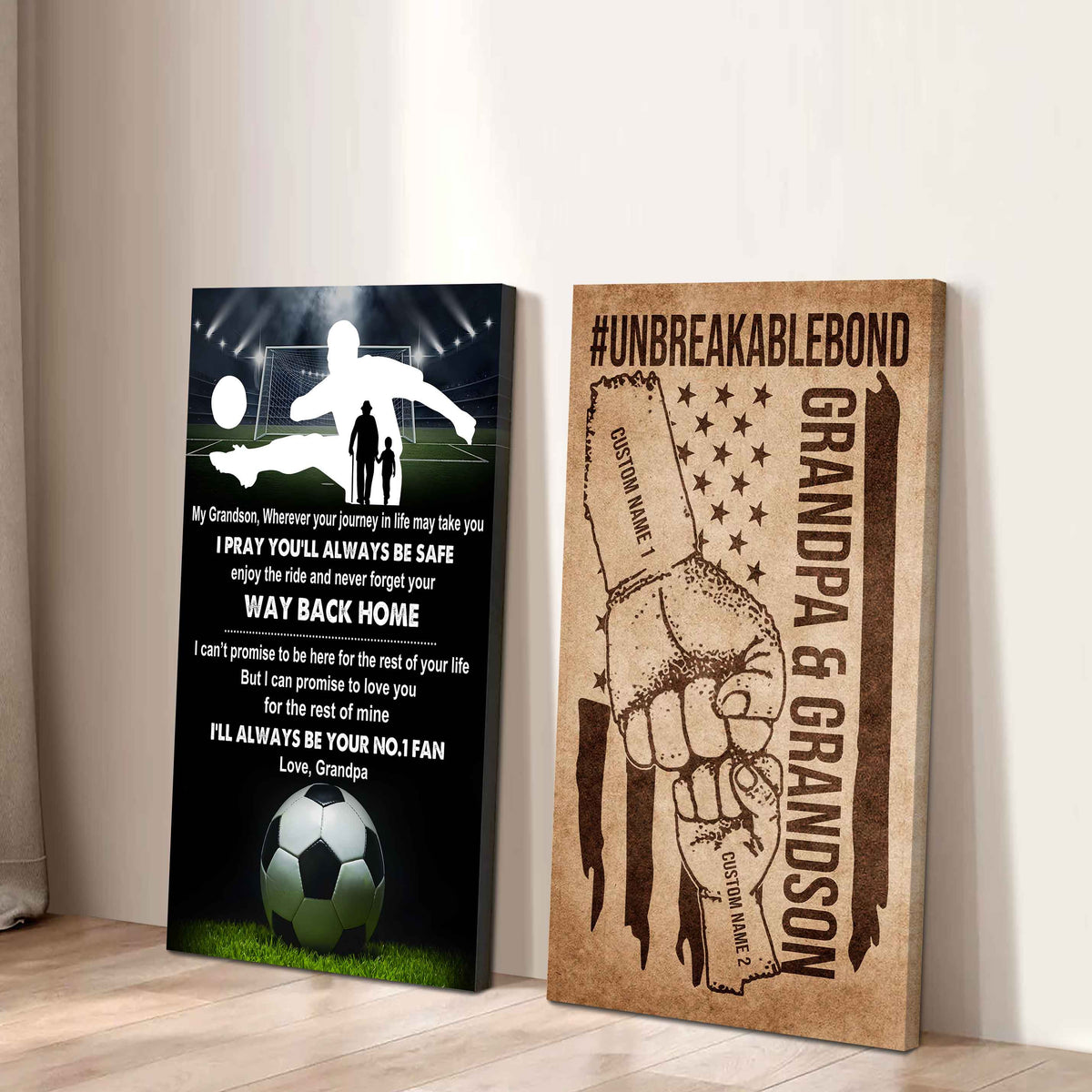 Unbreakable Bond Canvas Set From Grandpa To Grandson Enjoy The Ride And Never Forget Your Way Back Home
