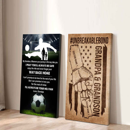 Unbreakable Bond Canvas Set From Grandpa To Grandson Enjoy The Ride And Never Forget Your Way Back Home