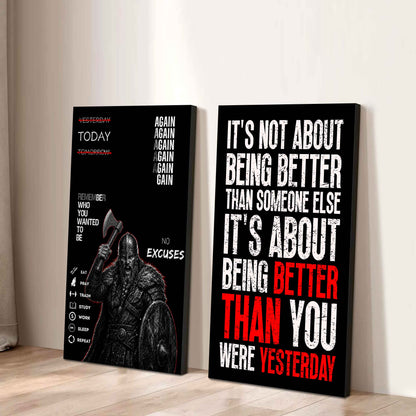 It's About Being Better Than You Were The Day Before Canvas Set Ready To Hang Gift For Your Son Your Friend