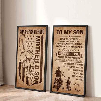 Unbreakable Bond Canvas Set Mother And Son You Will Never Lose You Either Win Or Learn