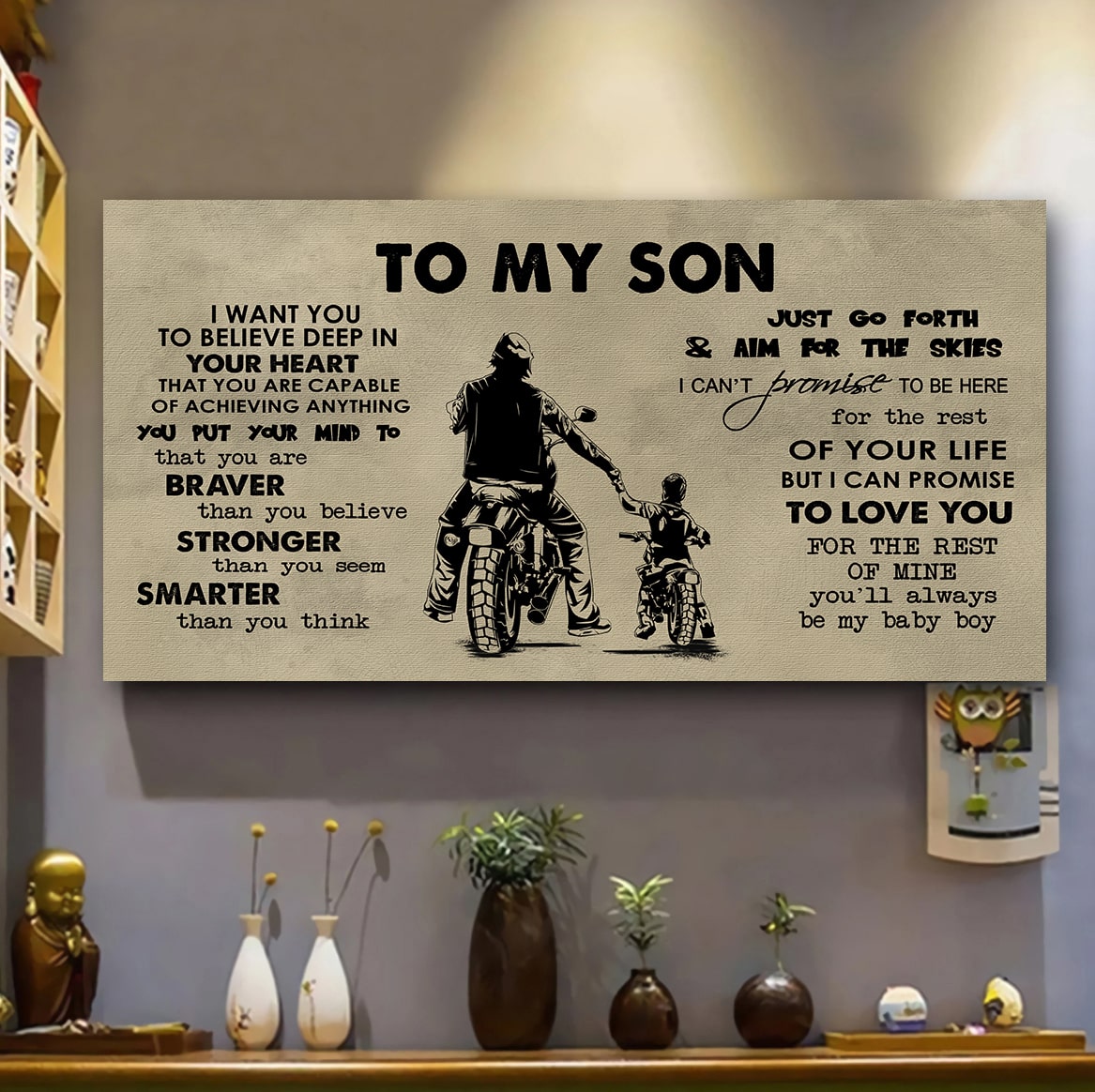 BASEBALL TO MY SON- I WANT YOU TO BELIEVE- CANVAS POSTER