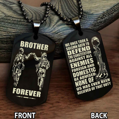 Soldier Personalized Double Sided Dog Tag For Brother (Copy)