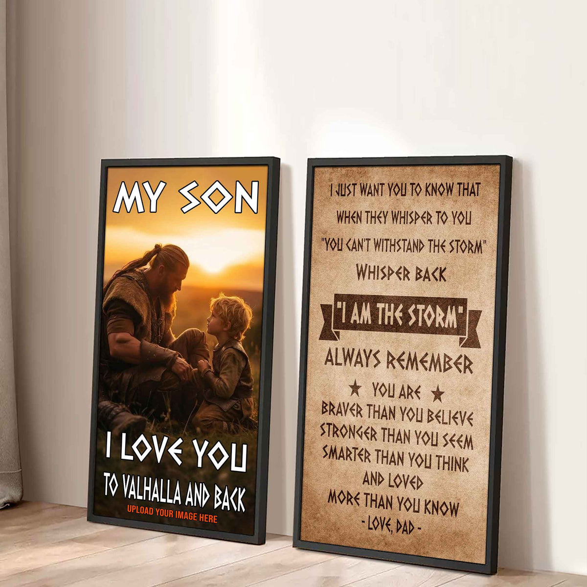VK Canvas Set My Son I Love You Valhalla And Back Gift From Dad To Son Ver 2