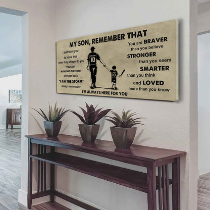 Personalized Sport Poster Canvas -  My Son Remember That Whisper Back I Am The Storm
