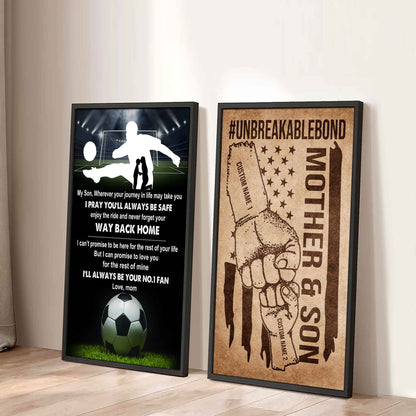 Unbreakable Bond Canvas Set From Mom To Son Enjoy The Ride And Never Forget Your Way Back Home
