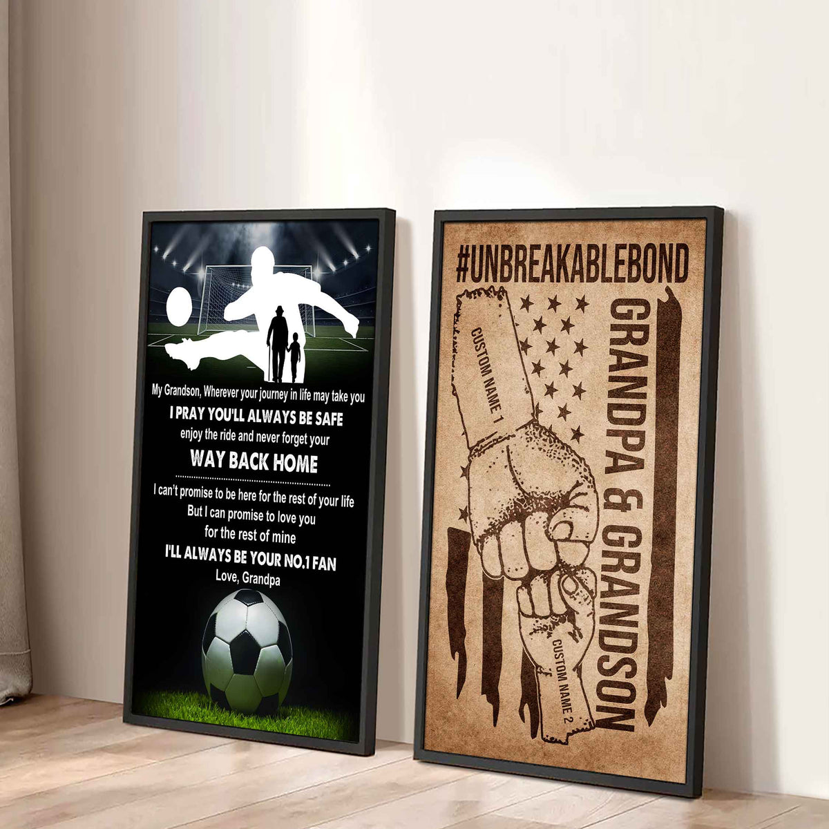 Unbreakable Bond Canvas Set From Grandpa To Grandson Enjoy The Ride And Never Forget Your Way Back Home