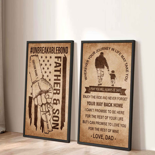 Father And Son Canvas Set To My Son Enjoy The Ride Never Forget Your Way Back Home