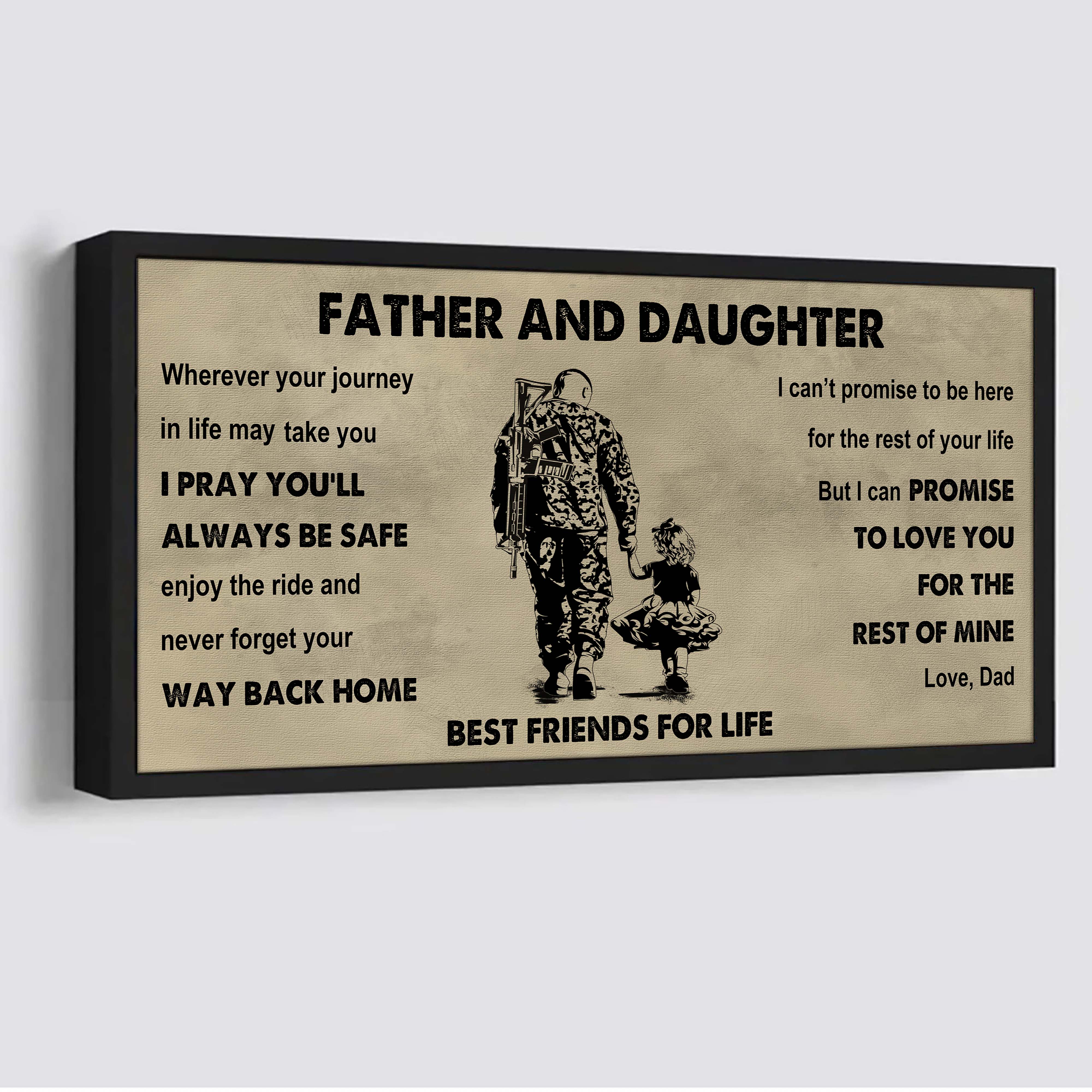 Samurai Father And Daughter Best Friends For Life - Ver 2 Never Forget Your Way Back Home Poster Canvas Gift For Daughter From Father