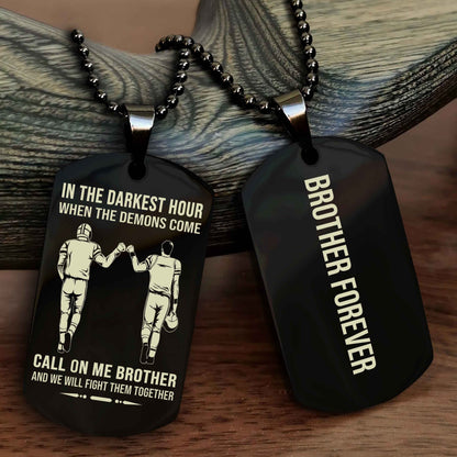 Knight Templar Customizable engraved black dog tag double sided gift from brother, brother forevers