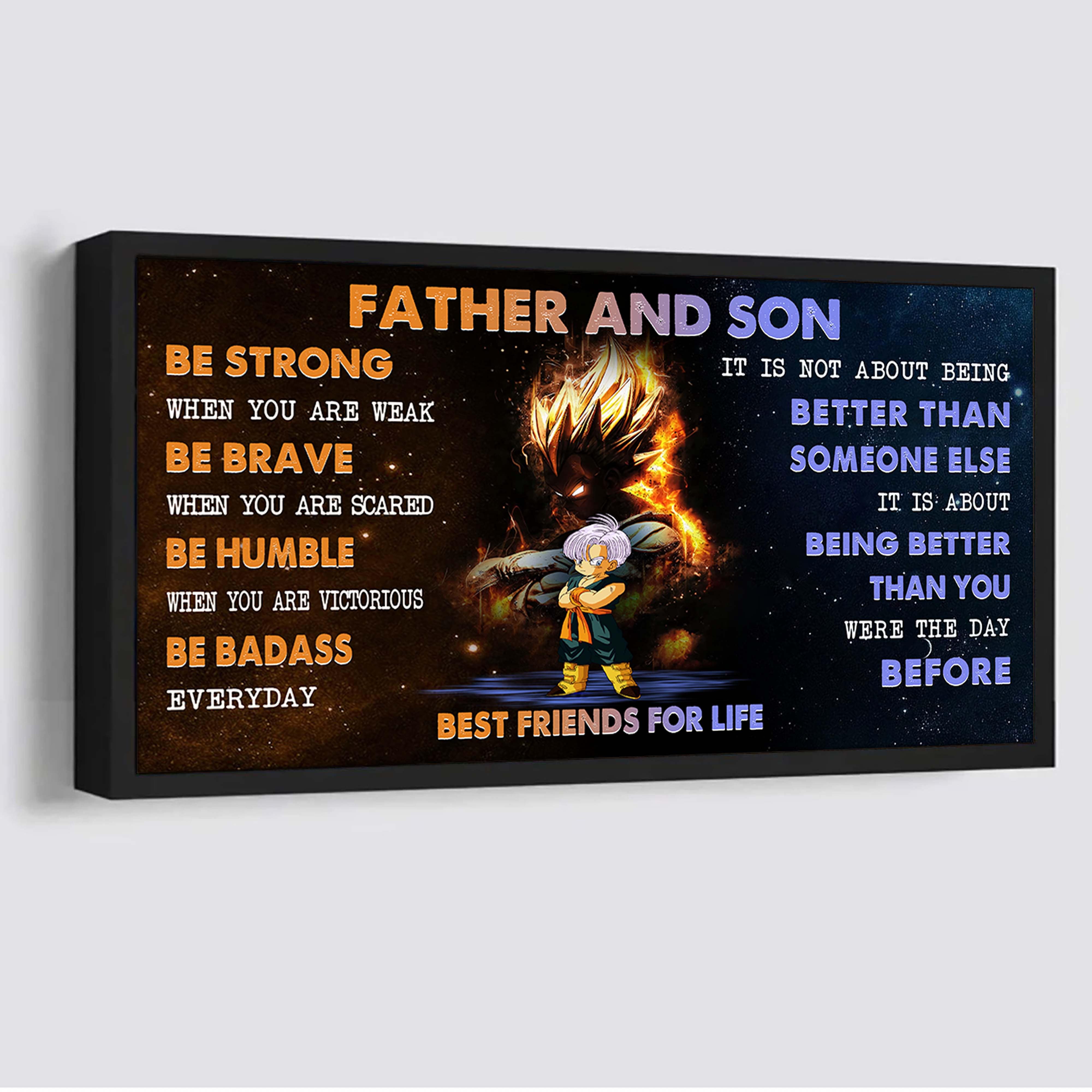 Personalized VG To Son Poster Canvas Father And Son Best Friends For Life - Message For Your Son Gifts For Him