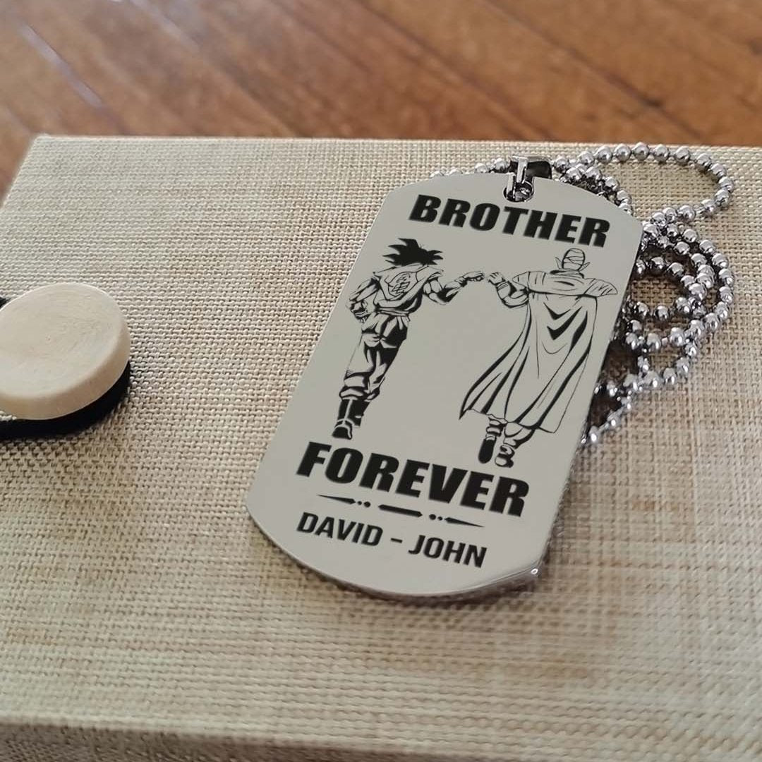 Ver3W Vikings customizable engraved black dog tag double sided gift from brother, brother forever