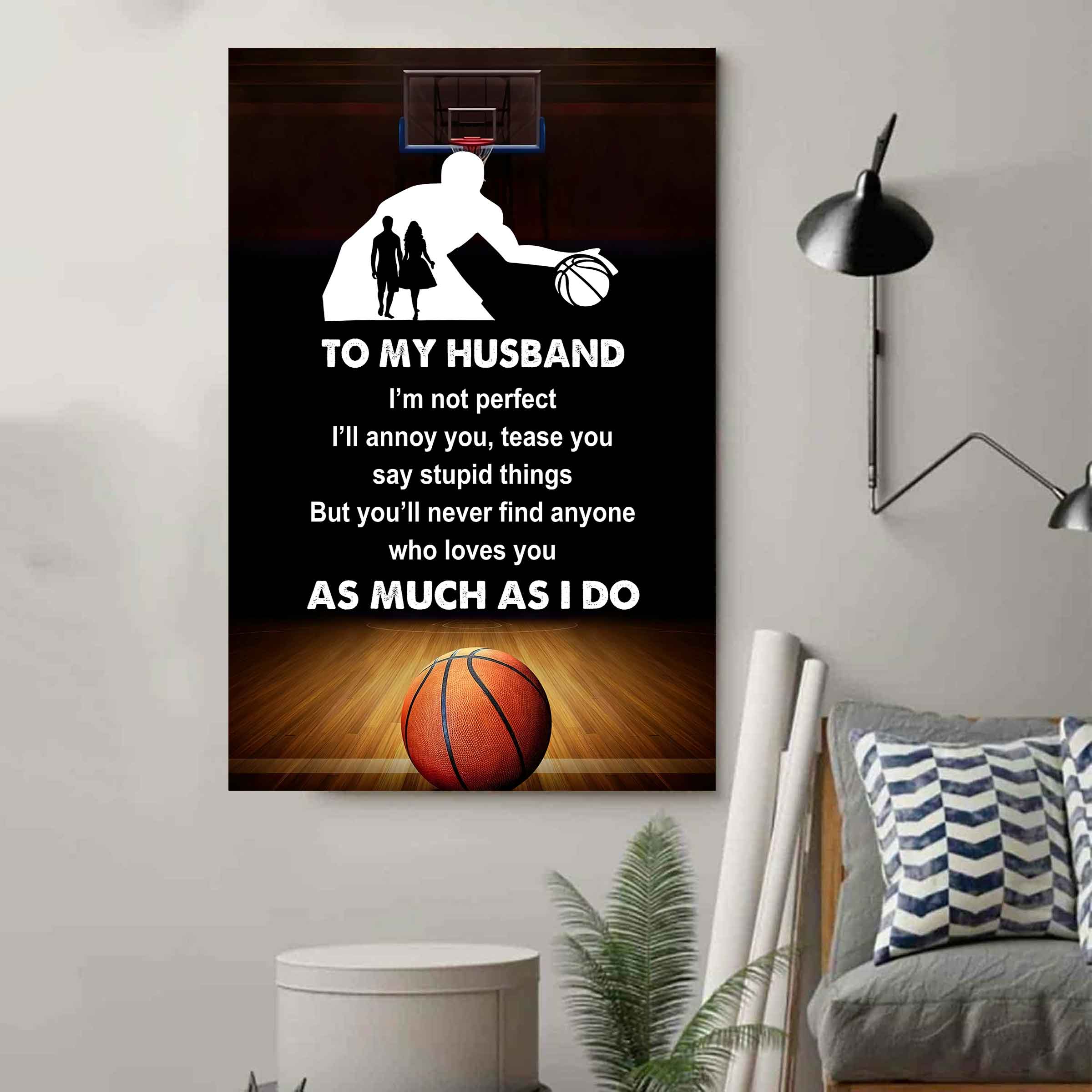 Sport Poster Canvas To My Husband I Am Not Perfect Gift For Husband Loving Gift