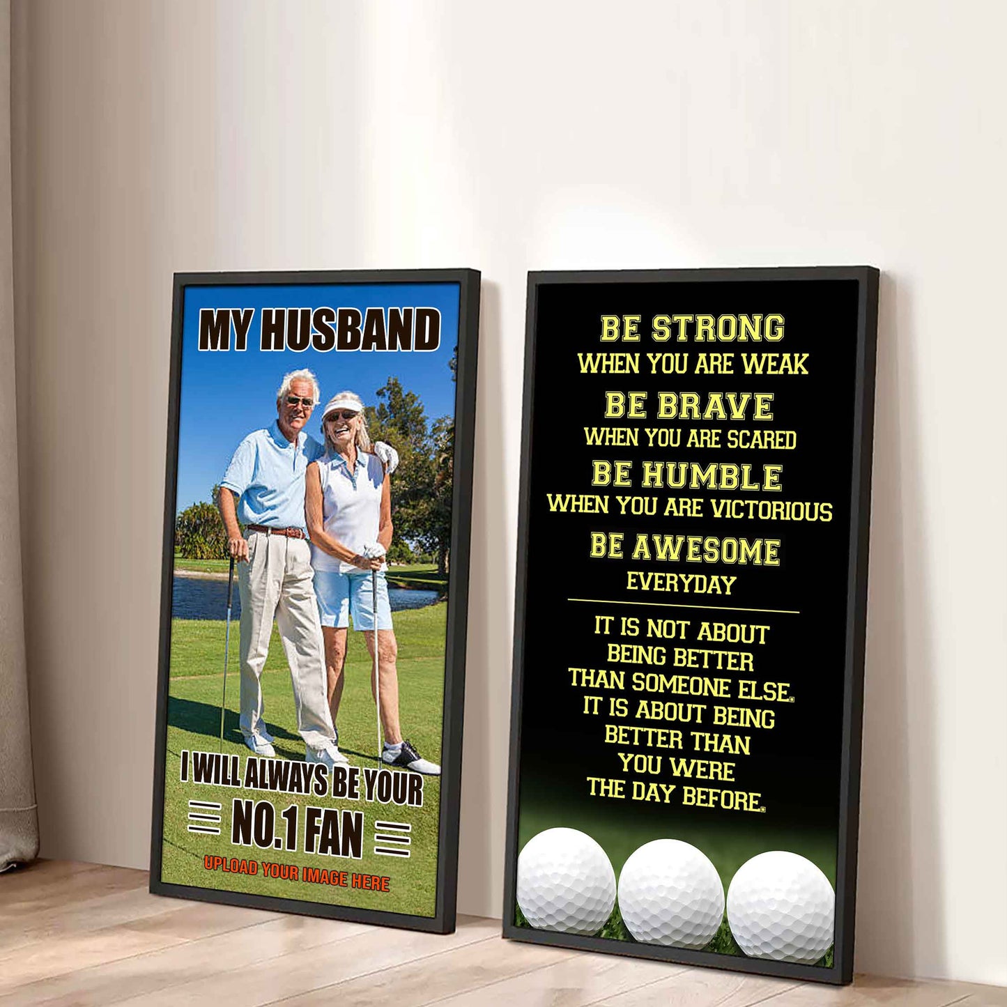 Old Sport Couple To My Husband Be Strong When You Are Weak Be Badass Everyday Set 2 Canvas Wall Art
