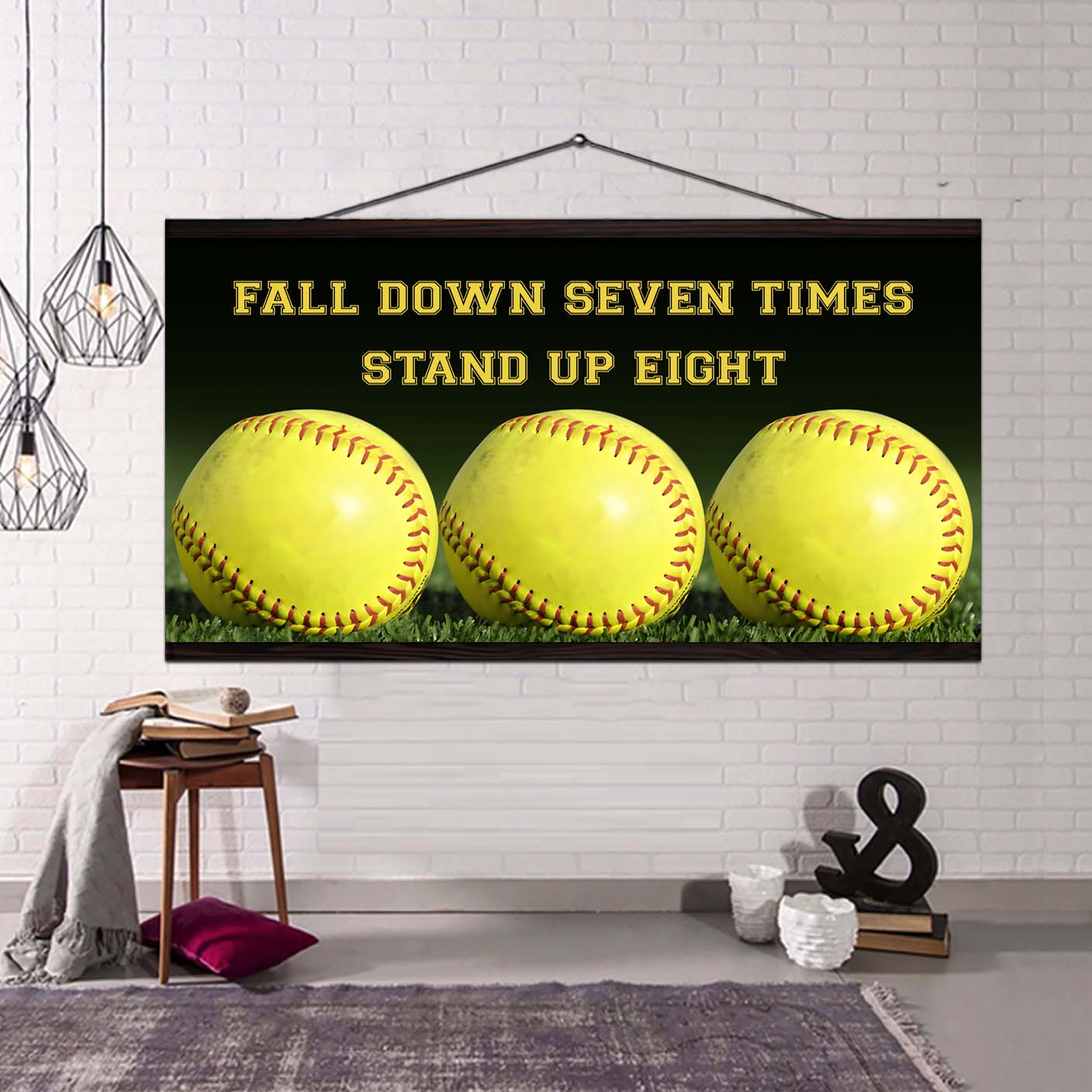 Hockey poster canvas fall down seven times stand up eight