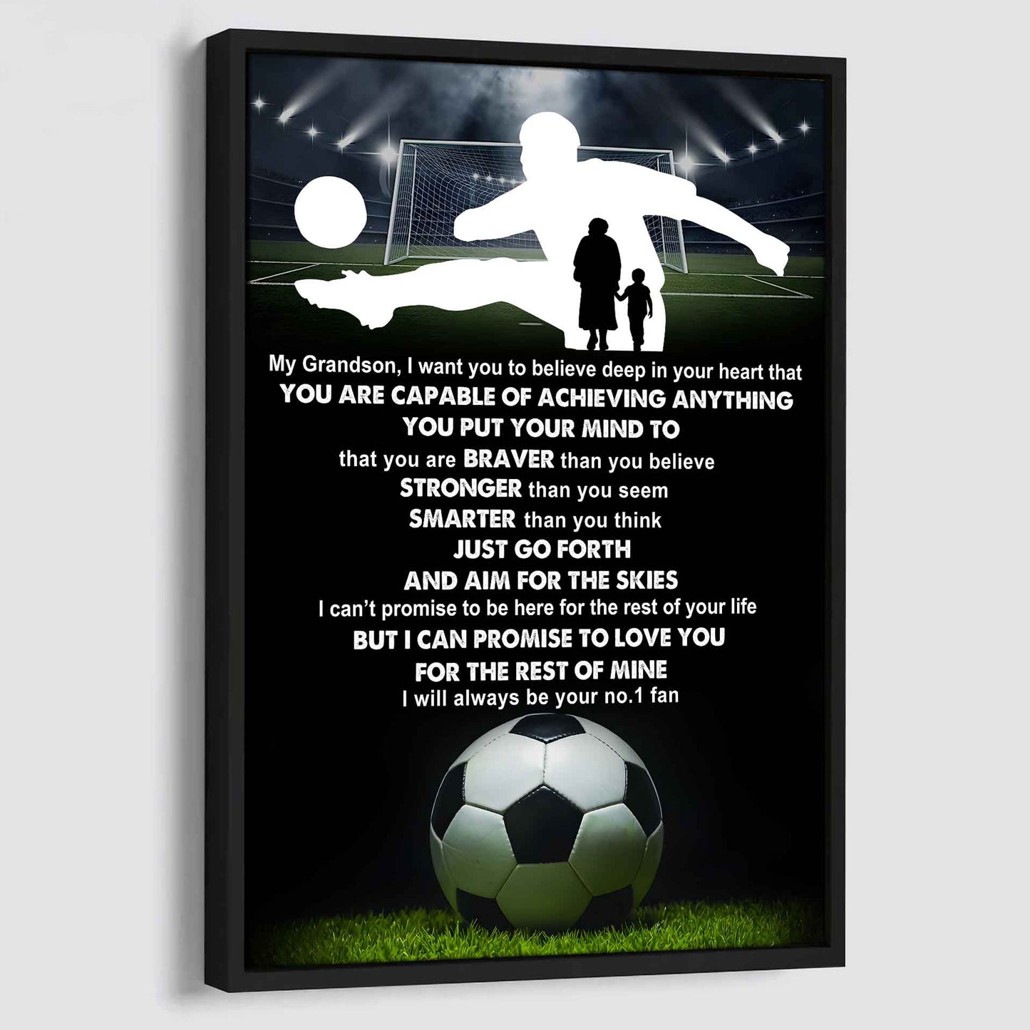 Baseball Poster Canvas Grandma To Grandson - That You Are Braver Than You Believe You Are Capable Of I Will Always Your No 1 Fan