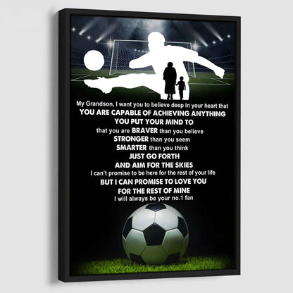 Baseball Poster Canvas Grandma To Grandson - That You Are Braver Than You Believe You Are Capable Of I Will Always Your No 1 Fan