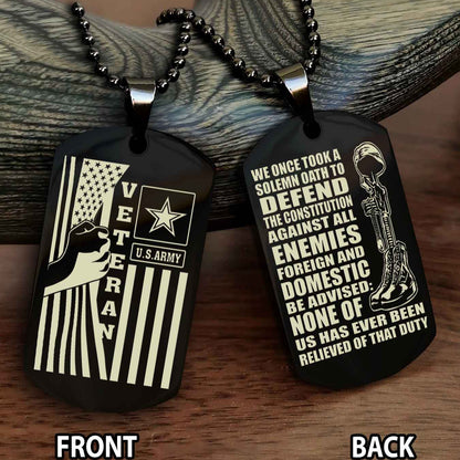 Soldier Personalized Double Sided Dog Tag For Brother (Copy)