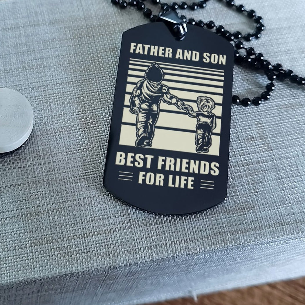 Samurai Personalized Double Sided Dog Tag Father And Son Best Friends For Life - Message on the back side