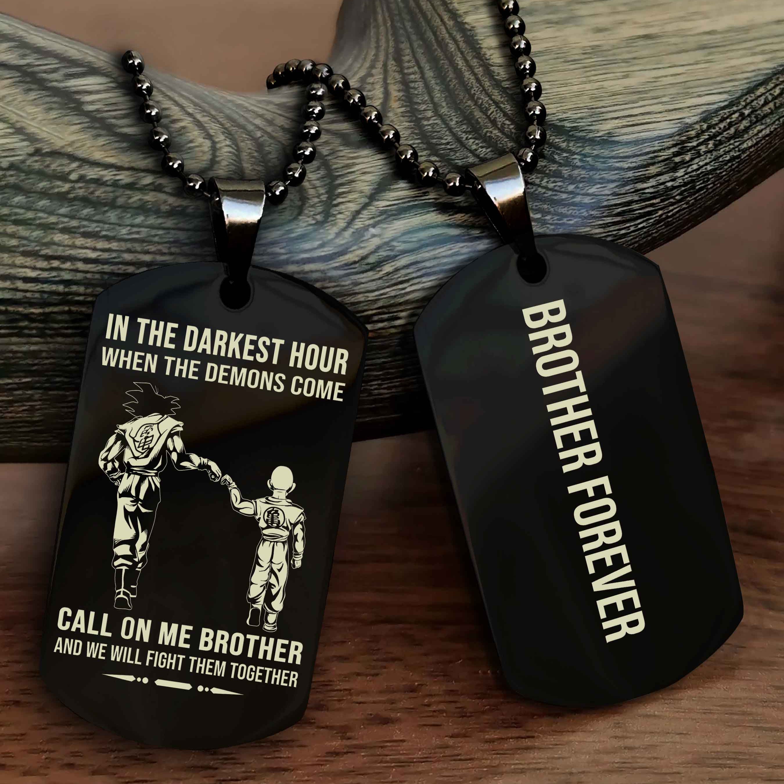 Cowboy Customizable engraved black dog tag double sided gift from brother, brother forevers