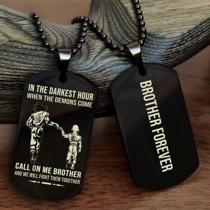Cowboy Customizable engraved black dog tag double sided gift from brother, brother forevers