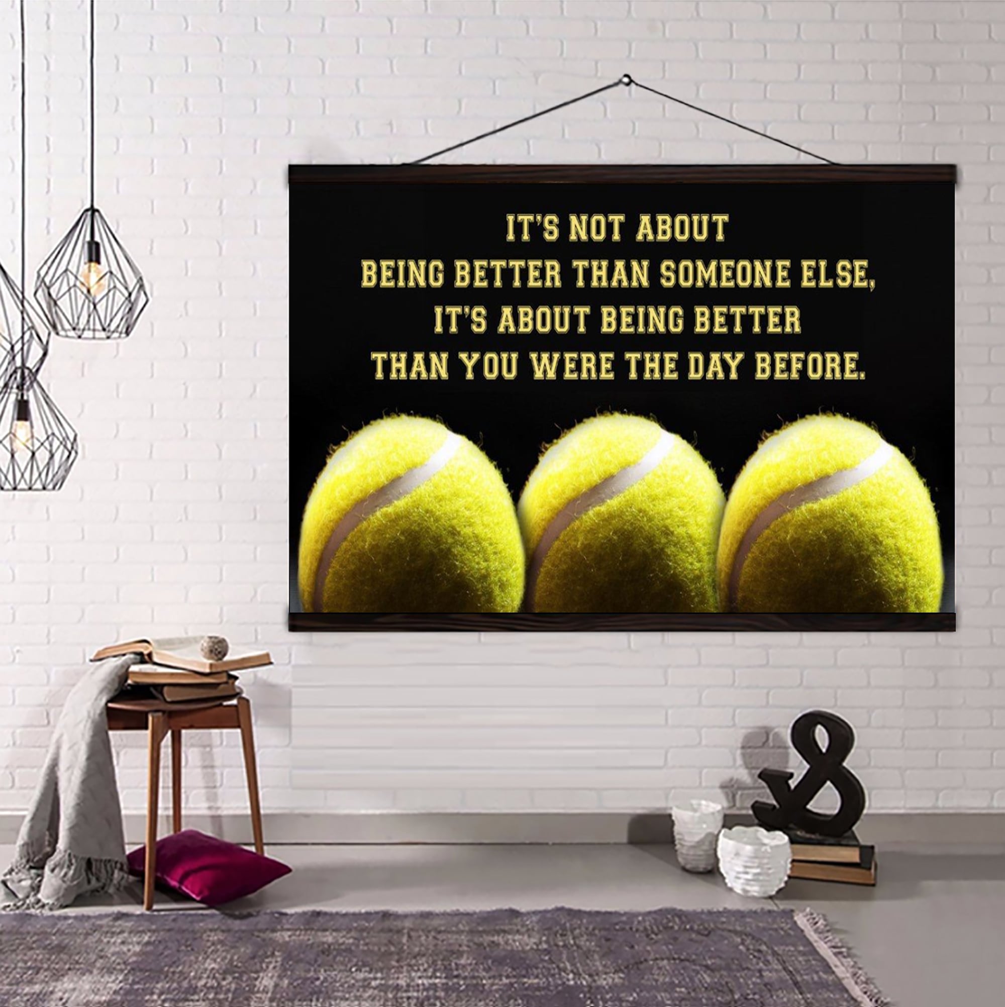 Volleyball 2 customizable poster canvas - It is not about better than someone else, It is about being better than you were the day before