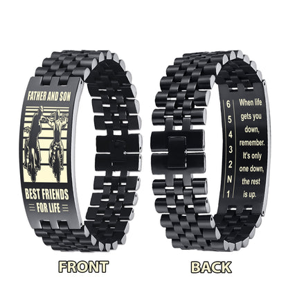 Sport Bike double side bracelet dad to son, When life gets you down, remember. It’s only one down, the rest is up.