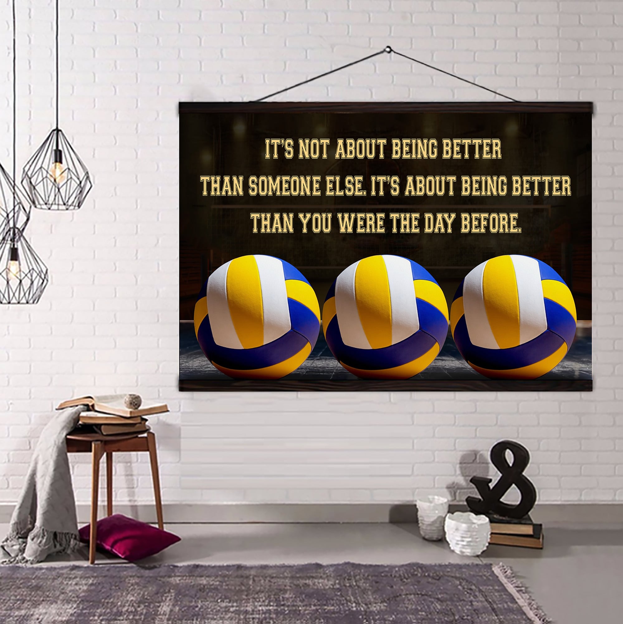 Volleyball customizable poster canvas