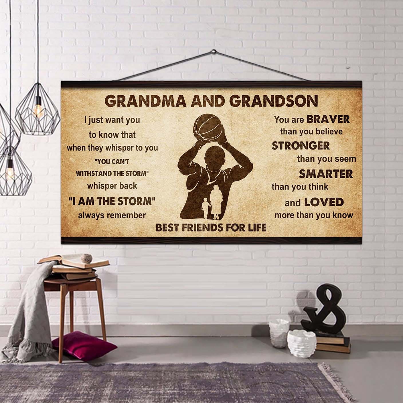 Personalized Grandma To Grandson Poster Canvas Father And Son Best Friends For Life - Message For Your Grandson Gifts For Him