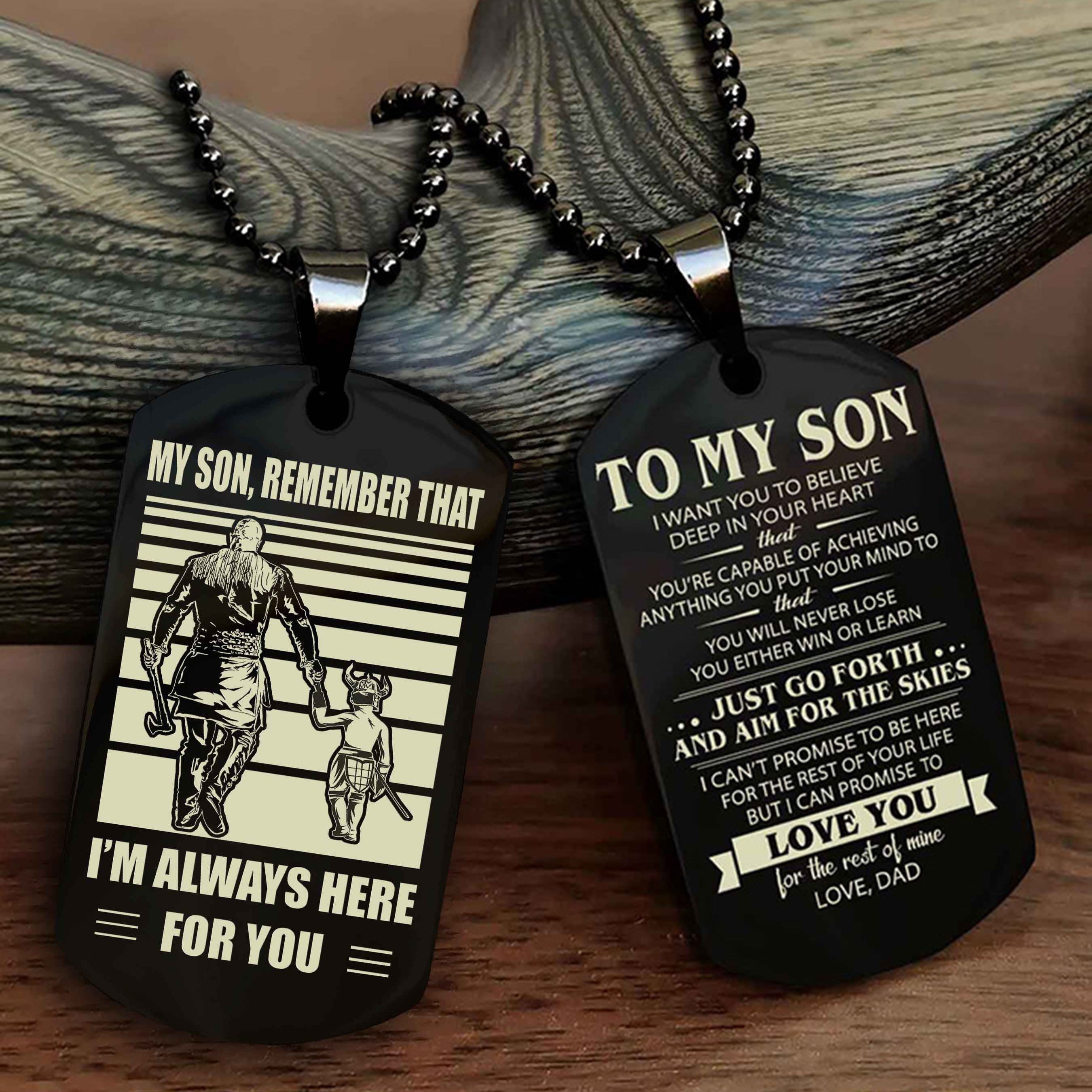 DRB Double Sided Dog Tag My Son Remember That - Gift For Son Just Go Forth And Aim For The Skies
