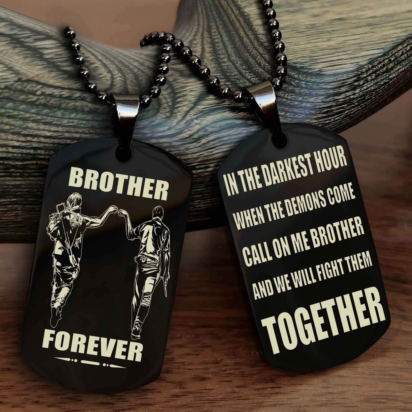 Police Personalized Double Sided Dog Tag For My Brother - Call On Me Brother And We Will Fight Them Together Gift For Your Friend