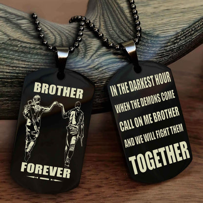 Police Personalized Double Sided Dog Tag For My Brother - Call On Me Brother And We Will Fight Them Together Gift For Your Friend