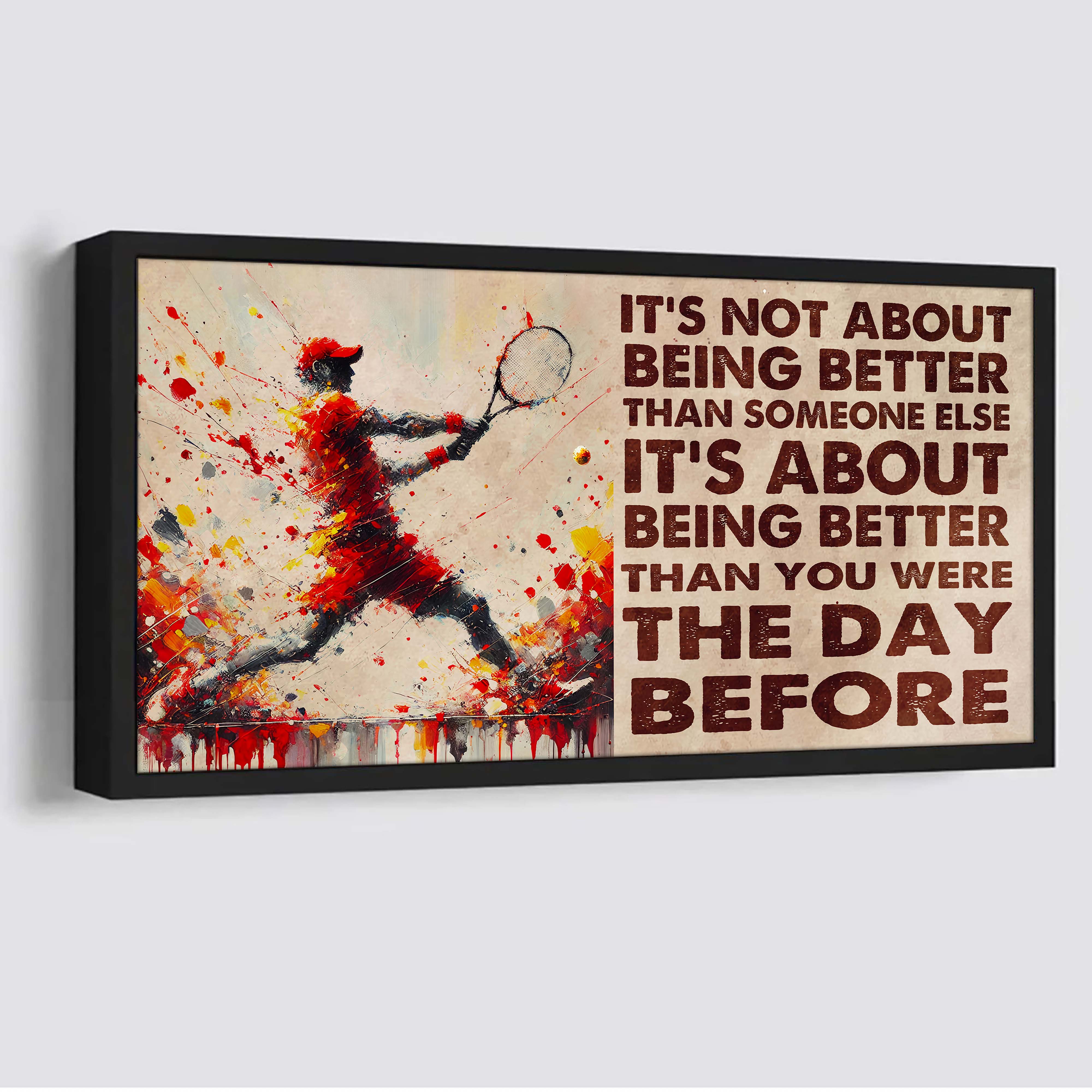 Ver 2 Water Color Basketball Poster Canvas It Is Not About Being Better Than Someone Else