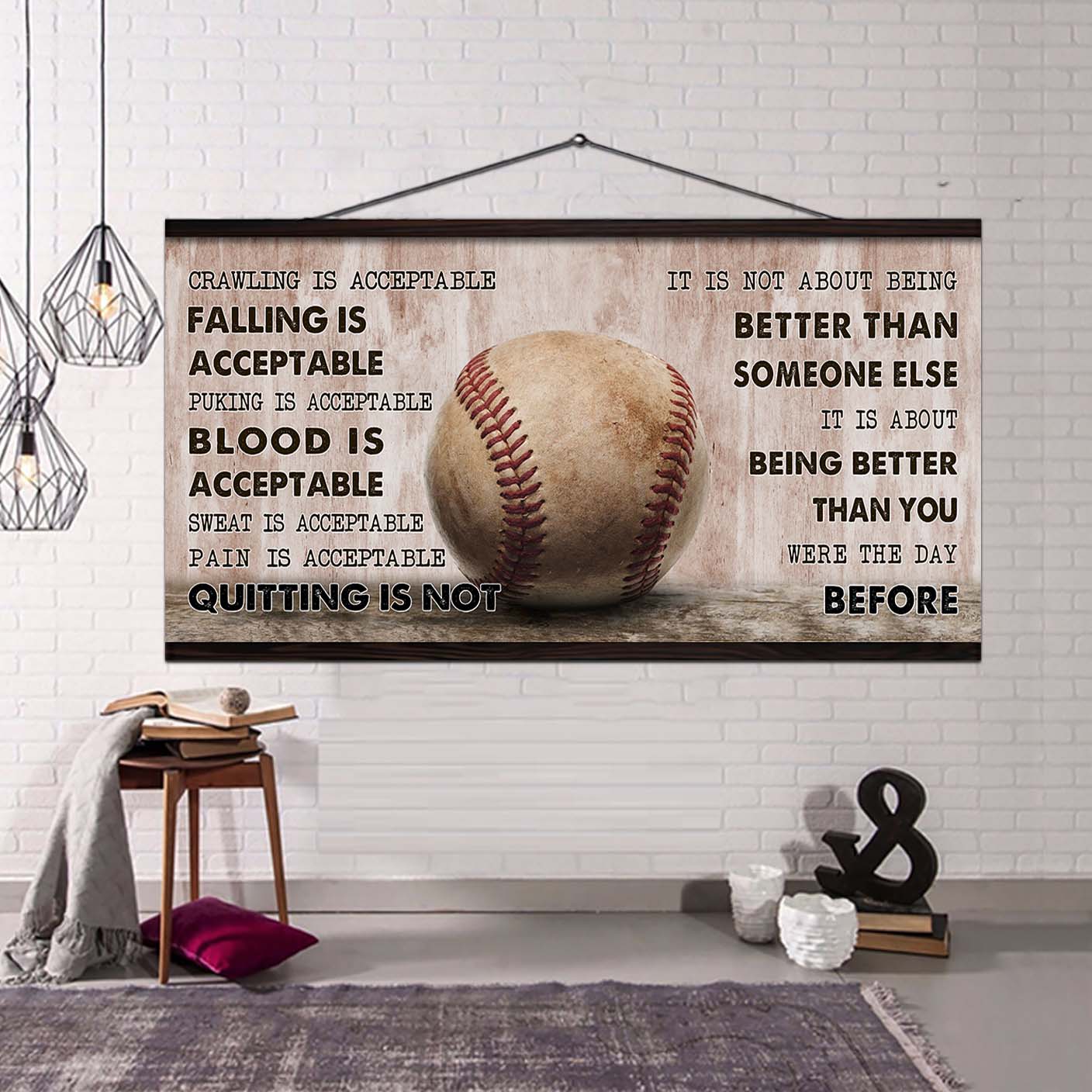 Baseball canvas Quiting Is Not- It Is Not About Being Better Than Someone Else