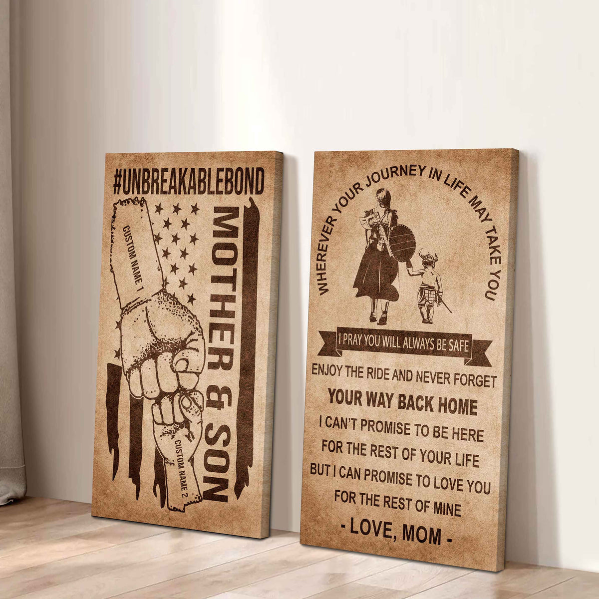 Unbreakable Bond Canvas Set Mother And Son Never Forget Your Way Back Home I Love You For The Rest Of Mine