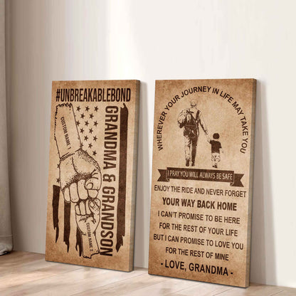 Unbreakable Bond Canvas Set Grandma And Grandson Never Forget Your Way Back Home I Love You