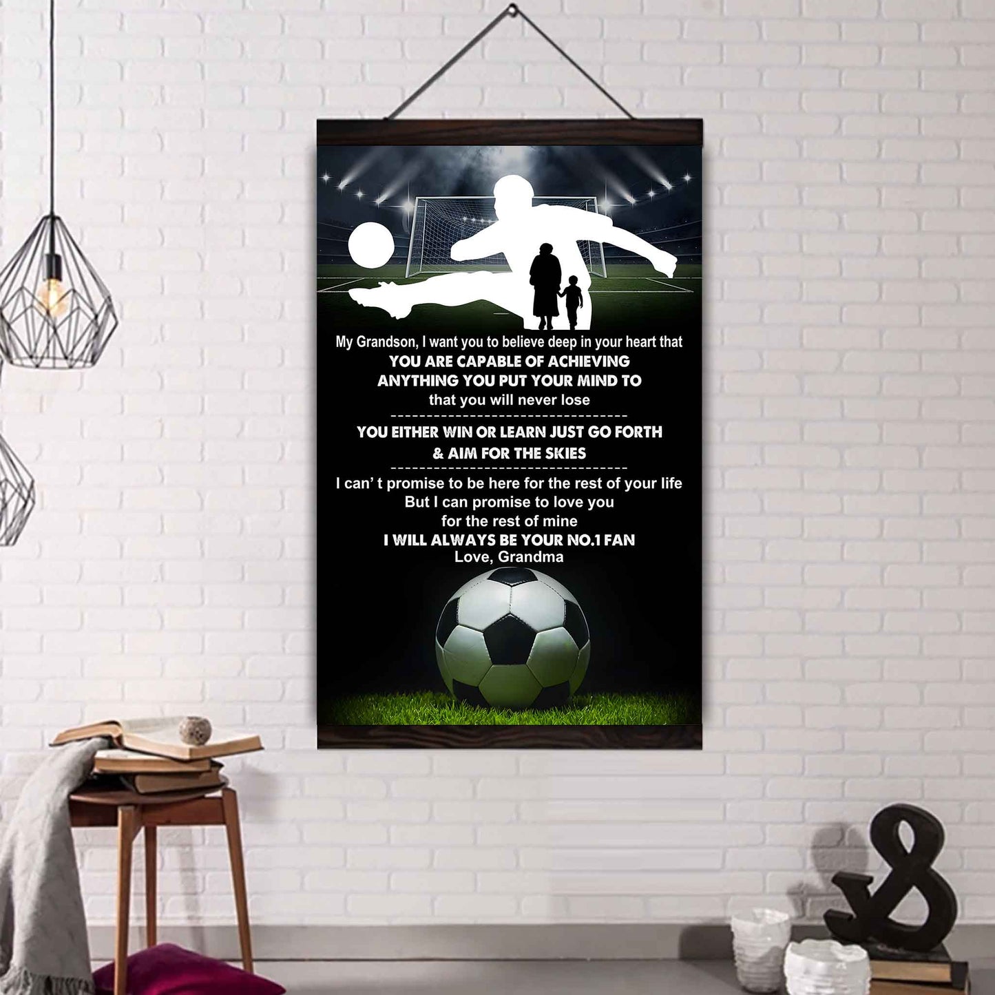 Baseball Poster Canvas Grandma To Grandson - That You Will Never Lose You Either Win Or Learn I Will Always Your No 1 Fan