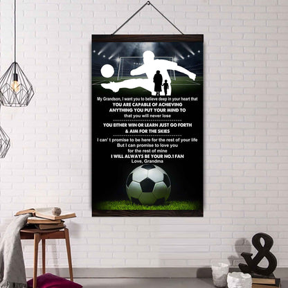 Baseball Poster Canvas Grandma To Grandson - That You Will Never Lose You Either Win Or Learn I Will Always Your No 1 Fan