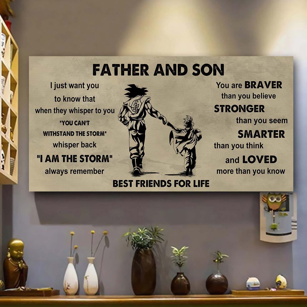 Biker Father And Daughter Best Friends For Life - Be Strong When You Are Weak Poster Canvas Gift For Son From Father