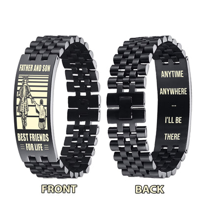 Viking WBH Personalized Double Sided Bracelet Father And Son Best Friends For Life - Message on the back side