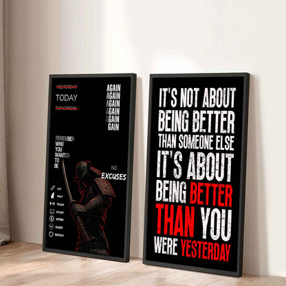It's About Being Better Than You Were The Day Before Canvas Set Ready To Hang Gift For Your Son Your Friend