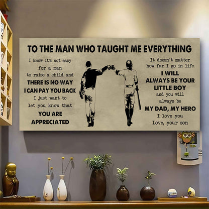 Samurai Poster Horizontal Canvas To My Dad I Know It's Not Easy To Raise A Child I Will Always Be Your Little Boy Gift From Son To Dad