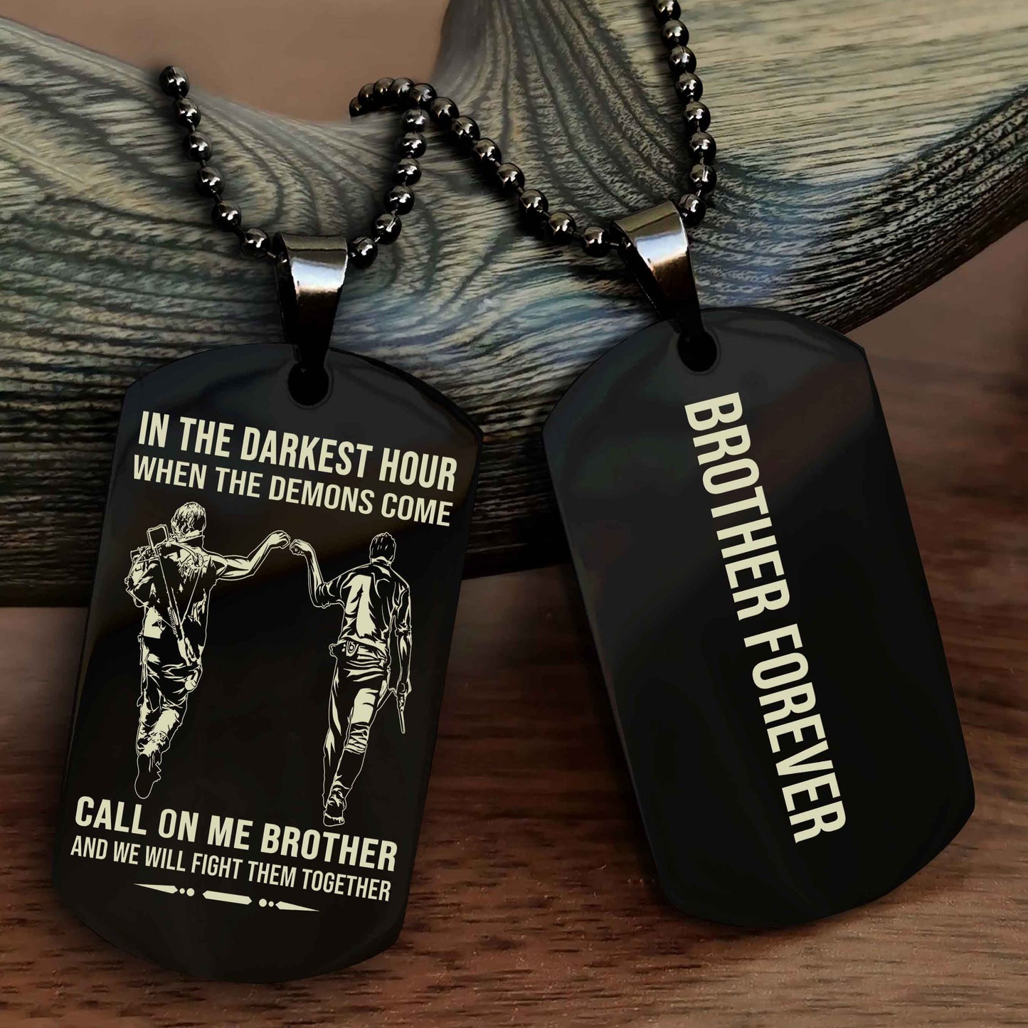 Biker Customizable engraved NAG dog tag double sided gift from brother, brother forevers