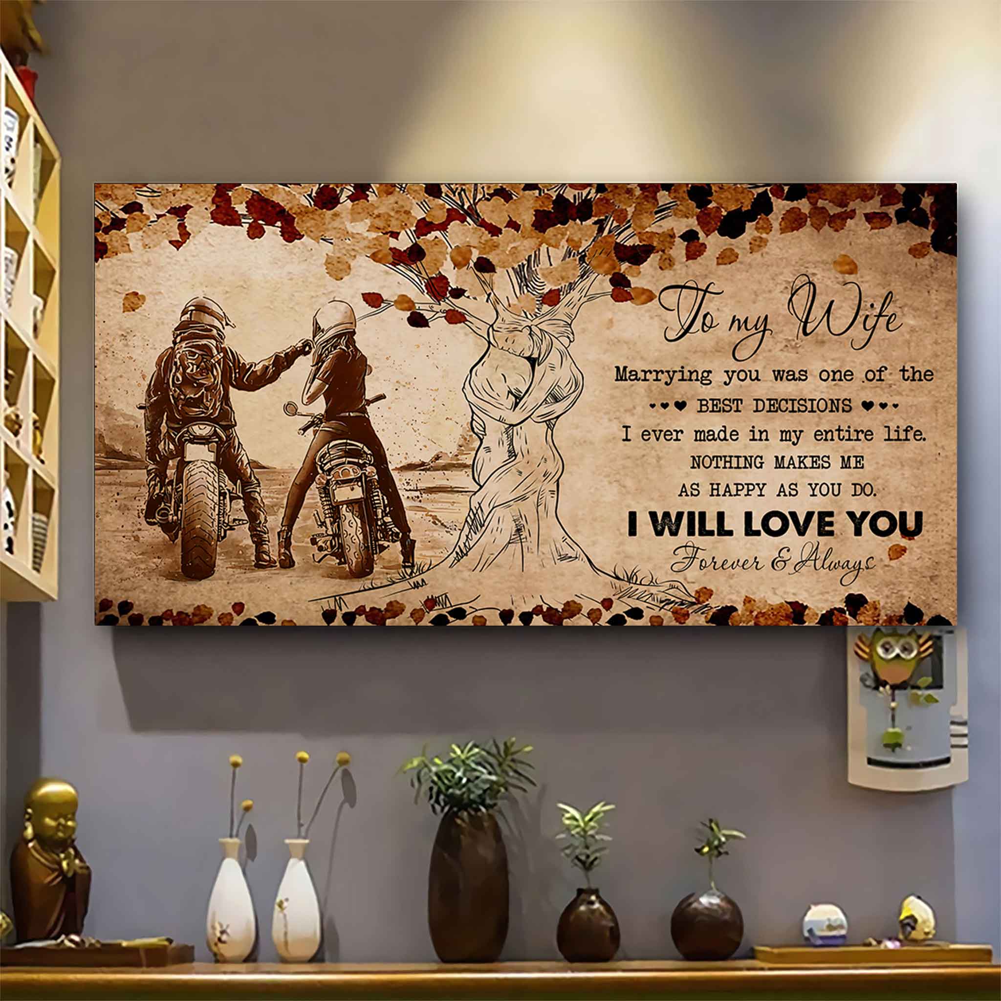 American Football Poster Canvas To My Wife Marrying You Was One Of The Best Decisions - I Will Love You Forever And Always Gift For Your Wife