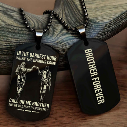 Sport Bike Customizable engraved black dog tag double sided gift from brother, brother forevers