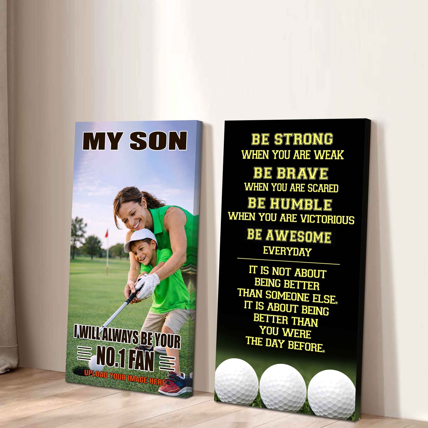 My Son Be Strong When You Are Weak Be Awesome Everyday Set 2 Canvas Wall Art From Mom To Son