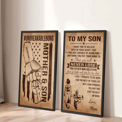 Unbreakable Bond Canvas Set Mother And Son You Will Never Lose You Either Win Or Learn