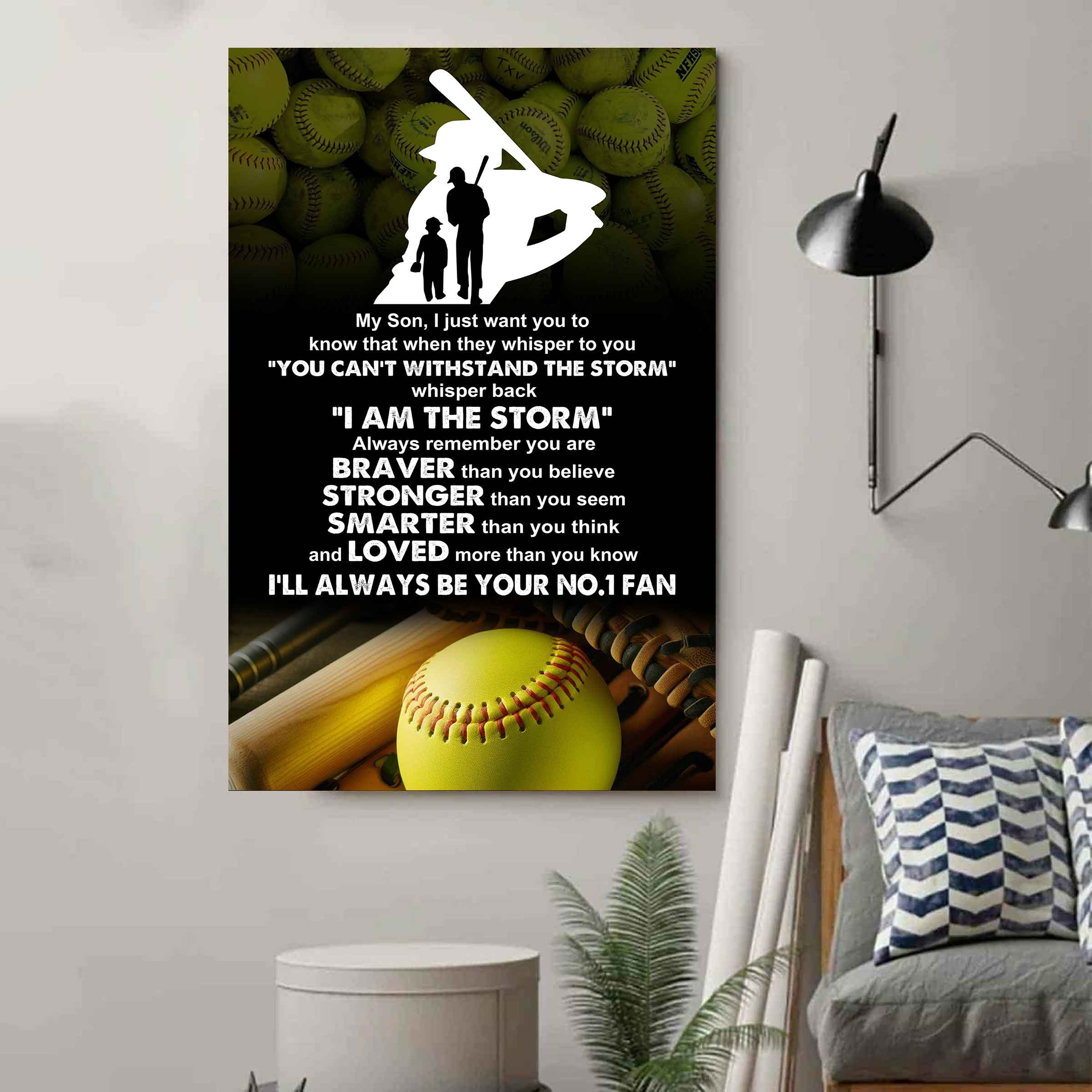 Sport Poster Canvas Dad To Son - Whisper Back I Am The Storm I Will Always Your No 1 Fan